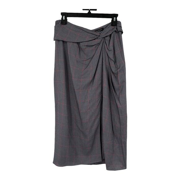 Rag & Bone Skirt Amber Plaid Silk gray size 10 - Picture 2 of 8